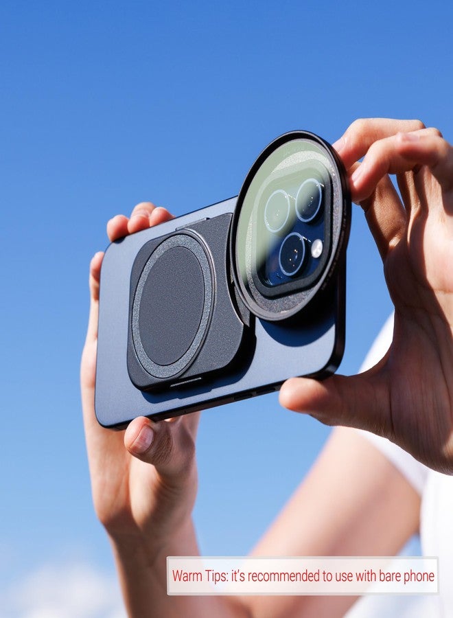 جي جي سي محول تثبيت عدسة مغناطيسي عالمي 67 مم لأجهزة iPhone 16 و 15 و 14 Pro Max Plus، حامل عدسة مغناطيسي مزدوج الجوانب لأجهزة iPhone مع برغي 1/4 بوصة وقاعدة تثبيت باردة لتسجيل الفيديو (بدون فلتر) - Image 2